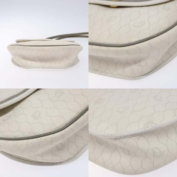 DIOR Honeycomb Canvas Shoulder Bag Pvc White Gold - Picture 10 of 13